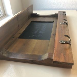 Entry Way Decor with Chalboard and Hooks
